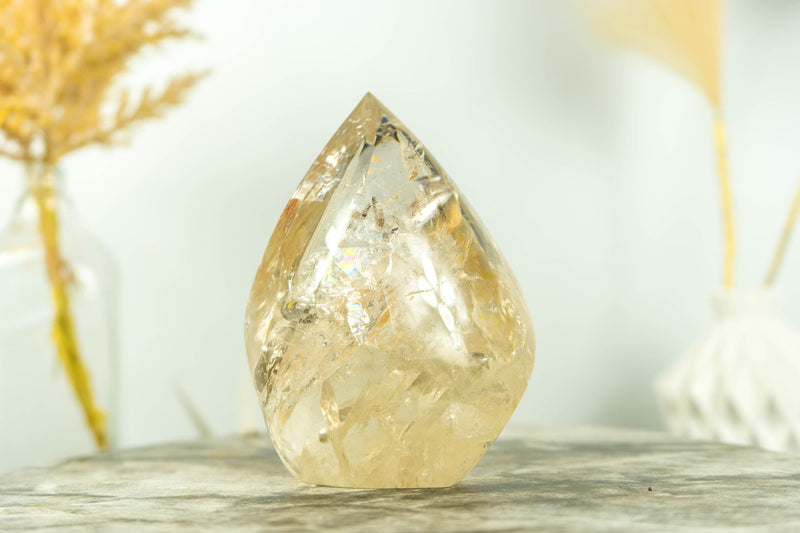 Genuine Untreated Citrine Crystal Point with Golden Honey Citrine Color