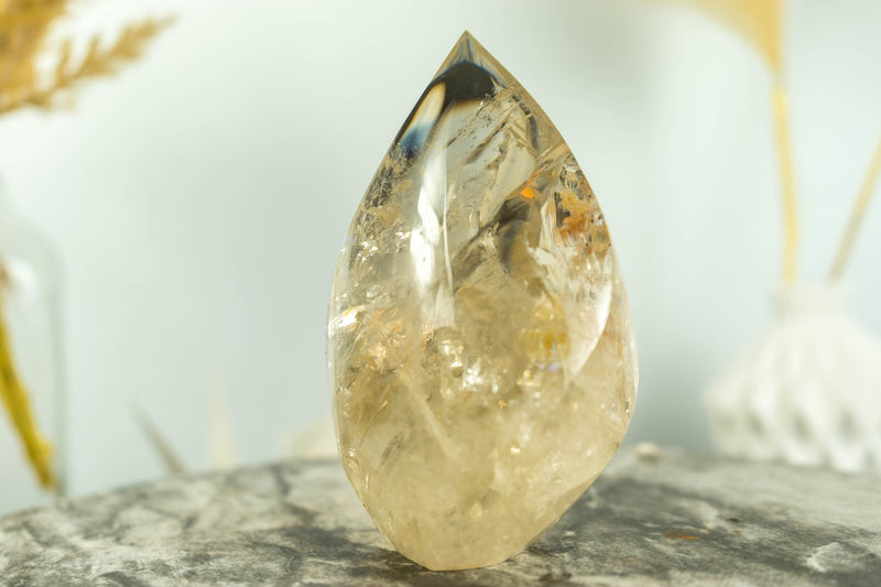 Genuine Untreated Citrine Crystal Point with Golden Honey Citrine Color