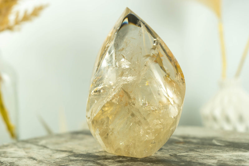 Genuine Untreated Citrine Crystal Point with Golden Honey Citrine Color