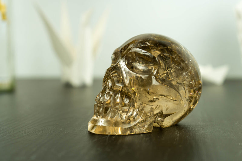 Gorgeous AAA Untreated Natural  Citrine Crystal Skull