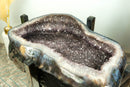 One-Off Galaxy Amethyst Geode Accent Table on Handmade Inox Base