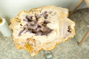 Couchtisch (oder Beistelltisch) aus Kristall mit einer seltenen rosa Amethyst-Geode