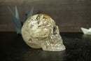 Natural Citrine Crystal Skull with Rare Albite Inclusions