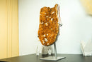 Deep Orange Citrine Cluster with Calcite Inclusions on Stand, 12.9 Kg - 28.3 lb - E2D Crystals & Minerals