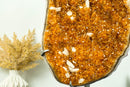 Deep Orange Citrine Cluster with Calcite Inclusions on Stand, 12.9 Kg - 28.3 lb - E2D Crystals & Minerals