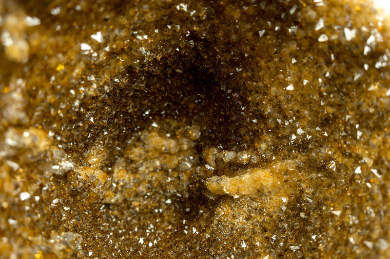 Citrine Geode Cathedral with Sparkly Orange Citrine Points on Stand