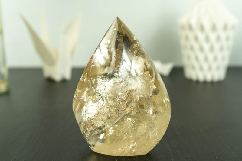 Genuine Untreated Citrine Crystal Point with Golden Honey Citrine Color