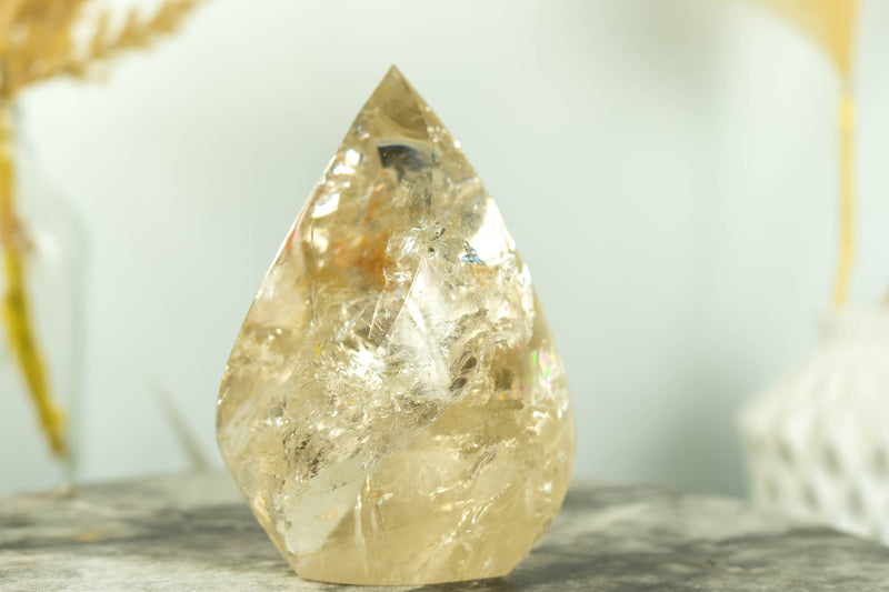 Genuine Untreated Citrine Crystal Point with Golden Honey Citrine Color