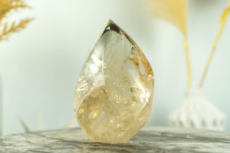 Genuine Untreated Citrine Crystal Point with Golden Honey Citrine Color