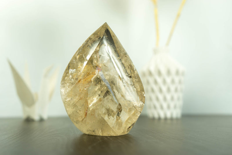 Genuine Untreated Citrine Crystal Point with Golden Honey Citrine Color