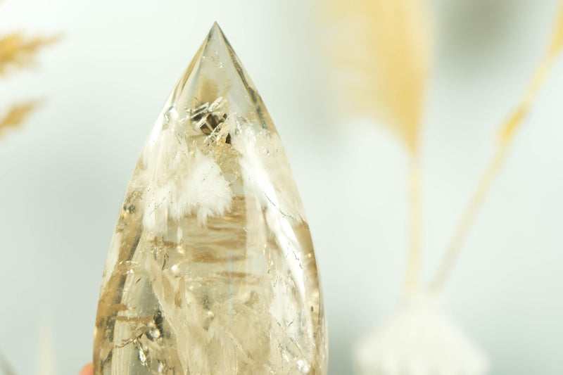 Gorgeous Large Untreated Golden Yellow Citrine Tower filled with Rainbows