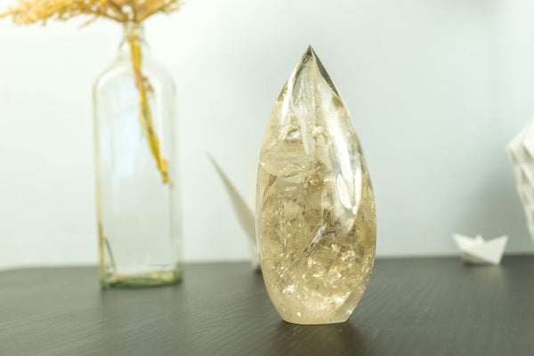 Gorgeous Large Untreated Golden Yellow Citrine Tower filled with Rainbows