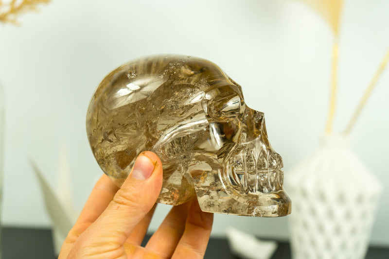 Rare Large Citrine Crystal Skull with AAA Golden Orange Citrine