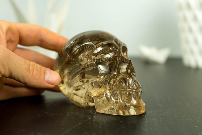 Gorgeous AAA Untreated Natural  Citrine Crystal Skull