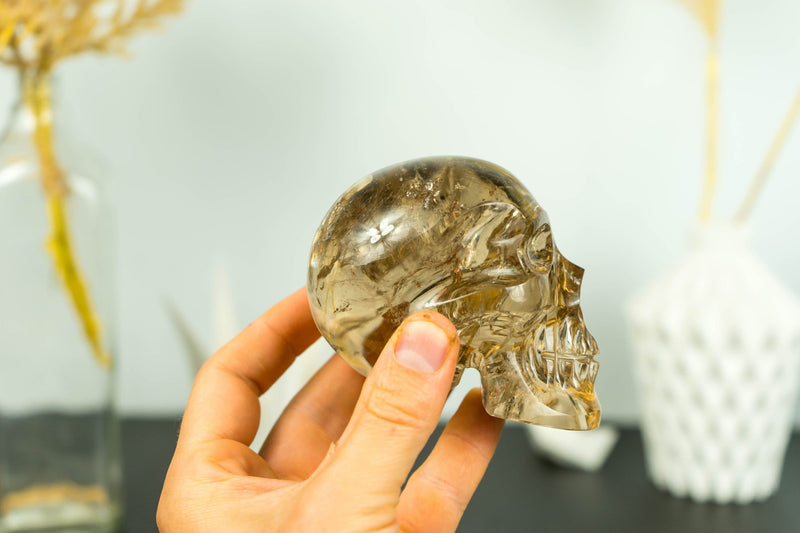 Gorgeous AAA Untreated Natural  Citrine Crystal Skull