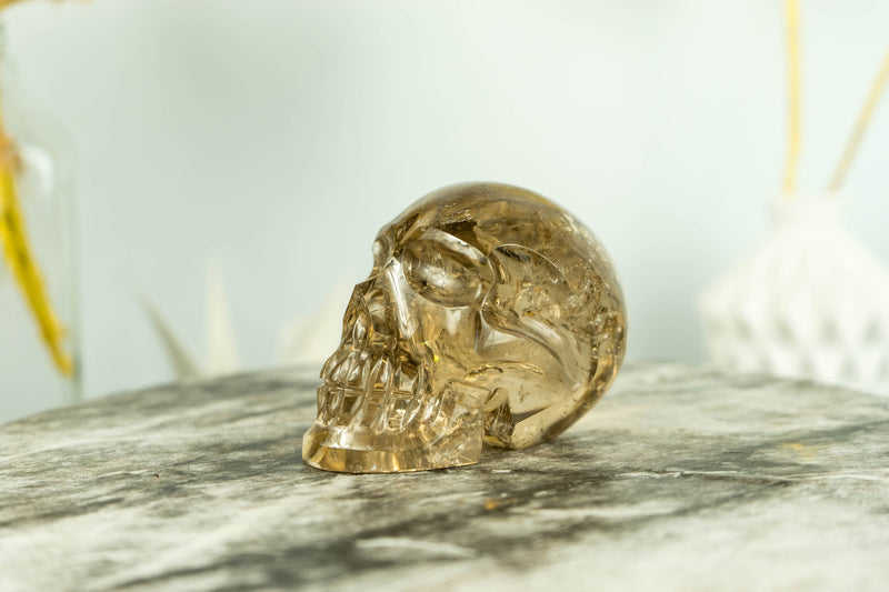 Gorgeous AAA Untreated Natural  Citrine Crystal Skull