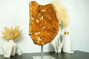 Deep Orange Citrine Cluster with Calcite Inclusions on Stand, 12.9 Kg - 28.3 lb - E2D Crystals & Minerals