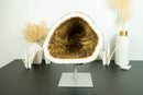 Citrine Geode Cathedral with Sparkly Orange Citrine Points on Stand