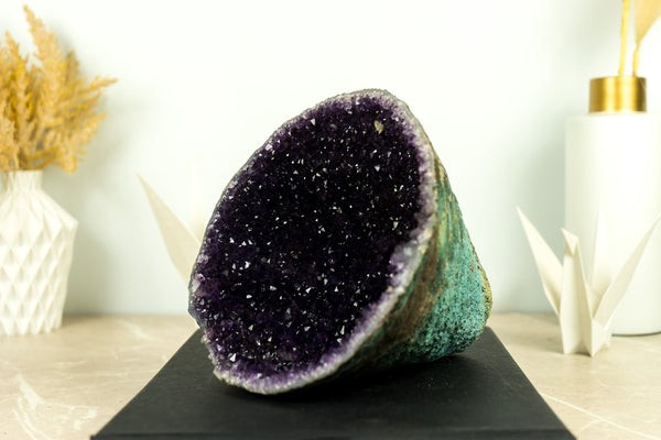 Alle natürlichen Amethyst Geode Höhle mit tief lila Galaxy Amethyst Druzy