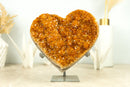Large Citrine Heart with Deep Orange, Galaxy Citrine Druzy - 4.5 Kg - 9.8 lb - E2D Crystals & Minerals