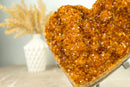 Large Citrine Heart with Deep Orange, Galaxy Citrine Druzy - 4.5 Kg - 9.8 lb - E2D Crystals & Minerals