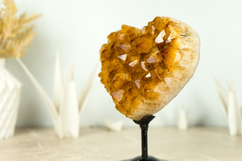 Citrine Crystal Heart of AAA-Grade Citrine Druzy