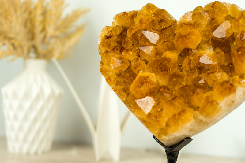 Citrine Crystal Heart of AAA-Grade Citrine Druzy