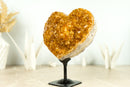 Citrine Heart with Deep Orange Citrine Druzy and Flower Stalactites