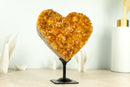 Gorgeous Citrine Heart with Deep Orange, Shiny Citrine Druzy