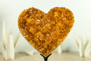 Gorgeous Citrine Heart with Deep Orange, Shiny Citrine Druzy
