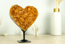 Gorgeous Citrine Heart with Deep Orange, Shiny Citrine Druzy