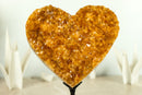 Gorgeous Citrine Heart with Deep Orange, Shiny Citrine Druzy