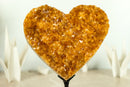 Gorgeous Citrine Heart with Deep Orange, Shiny Citrine Druzy