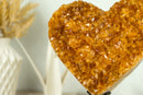 Gorgeous Citrine Heart with Deep Orange, Shiny Citrine Druzy