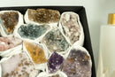 Flat Box of Rare Amethyst Clusters, Display Amethyst Crystal Flat, Wholesale Bulk Lot