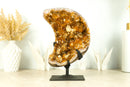 Fabulous Natural Citrine Cluster with Flower Rosette and Calcite, cut in a Moon Format - 6.6 Kg - 14.6 lb - E2D Crystals & Minerals