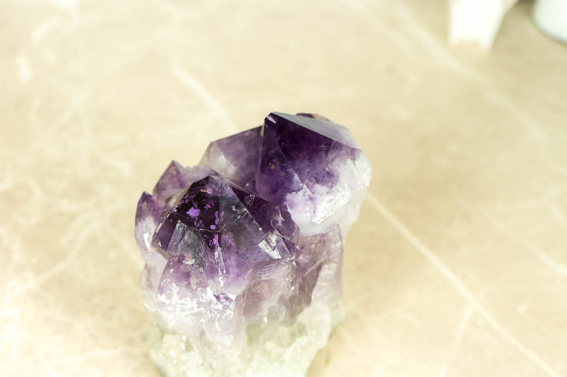 Tief und satt violetter Amethyst-Cluster mit XL-Traubengelee-Amethyst-Druzy