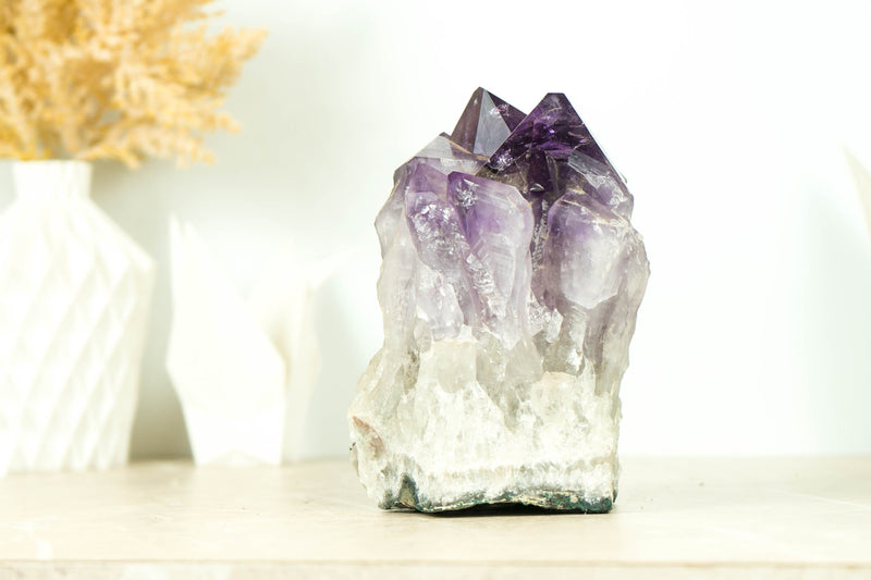 Tief und satt violetter Amethyst-Cluster mit XL-Traubengelee-Amethyst-Druzy