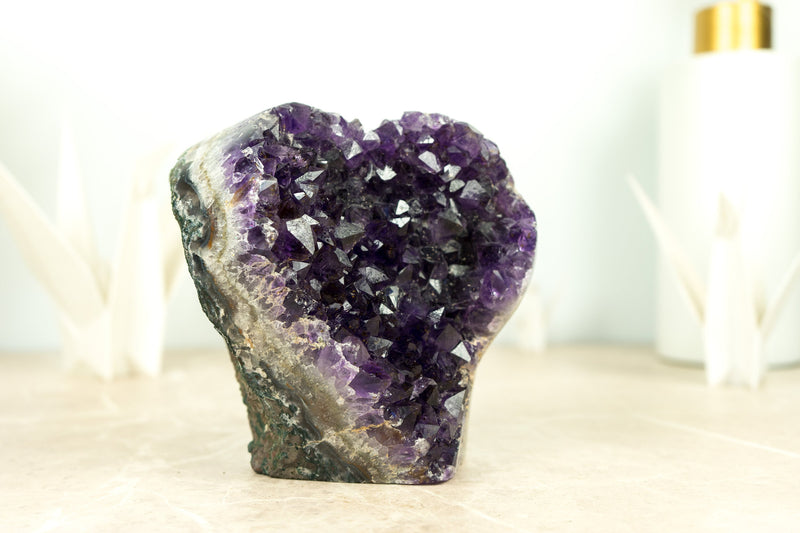 All Natural Deep and Rich Purple Amethyst Cluster, Self Standing