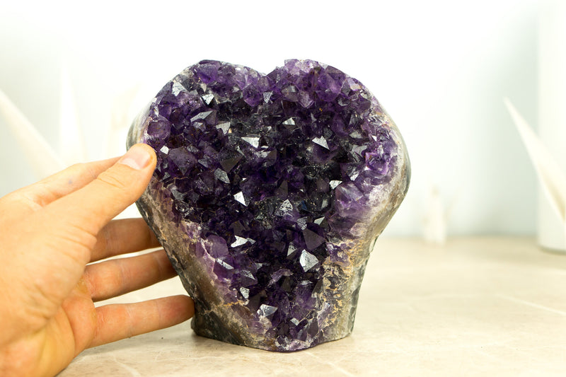 All Natural Deep and Rich Purple Amethyst Cluster, Self Standing