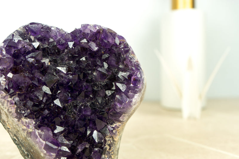 All Natural Deep and Rich Purple Amethyst Cluster, Self Standing