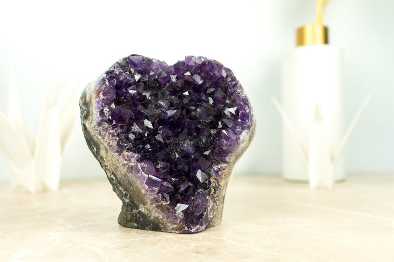 All Natural Deep and Rich Purple Amethyst Cluster, Self Standing