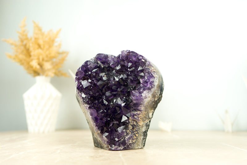 All Natural Deep and Rich Purple Amethyst Cluster, Self Standing