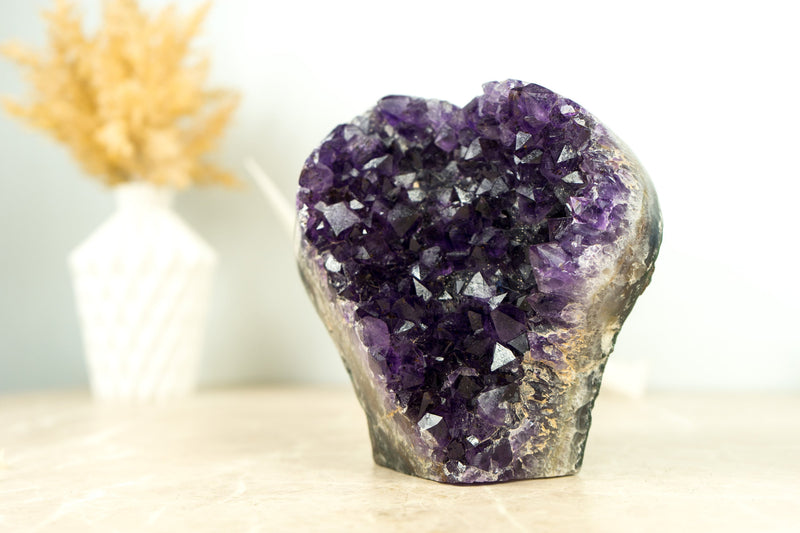 All Natural Deep and Rich Purple Amethyst Cluster, Self Standing