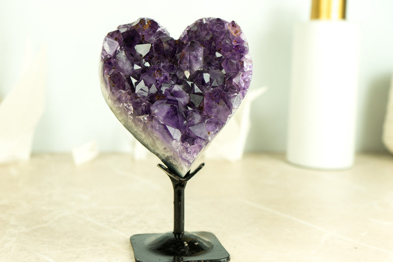 AAA Amethyst Druzy Heart of Super Extra Quality, Deep Purple