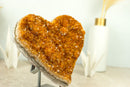 Large Citrine Heart with Deep Orange, Galaxy Citrine Druzy - 4.5 Kg - 9.8 lb - E2D Crystals & Minerals