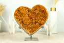 Large Citrine Heart with Deep Orange, Galaxy Citrine Druzy - 4.5 Kg - 9.8 lb - E2D Crystals & Minerals