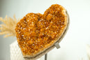 Large Citrine Heart with Deep Orange, Galaxy Citrine Druzy - 4.5 Kg - 9.8 lb - E2D Crystals & Minerals