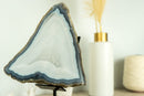 Lace Agate Geode on Stand with Natural Blue Banded Agate