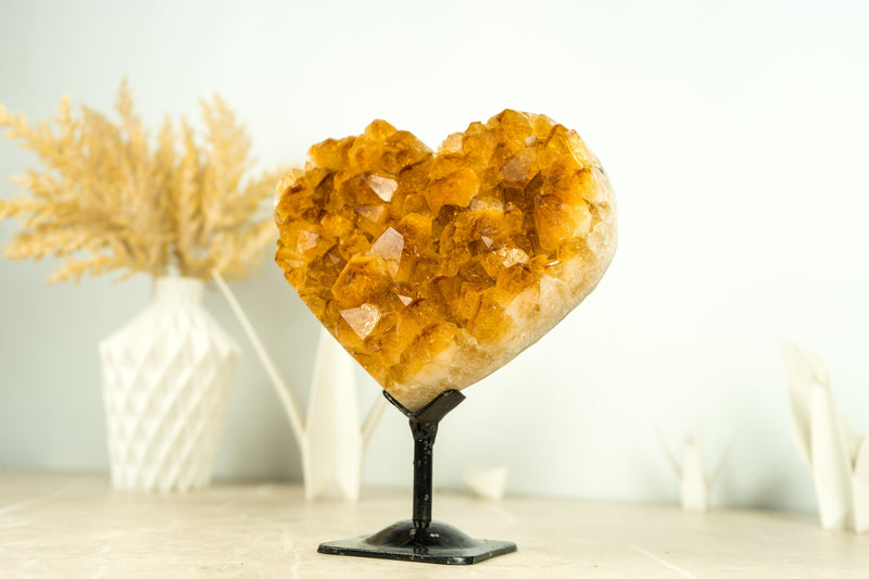 Citrine Crystal Heart of AAA-Grade Citrine Druzy